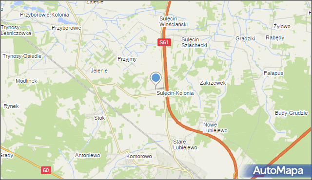 mapa Sulęcin-Kolonia, Sulęcin-Kolonia na mapie Targeo